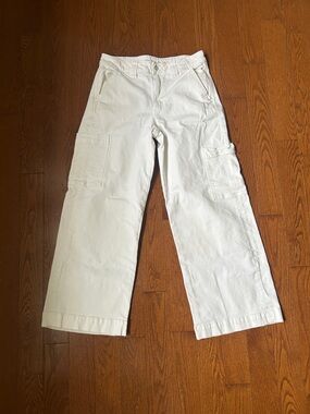 American Eagle Off-White Cargo Trousers